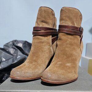 ALLSAINTS Victoria Leather Heel Boot Bootie Tobacco Brown Size EU 39.5 US 8.5